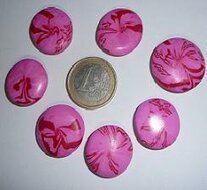 Cabochon set red-pink